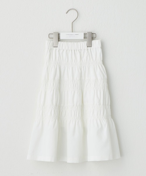 CIAOPANIC TYPY（チャオパニックティピー）の「【KIDS】シャーリングロングスカート（スカート・キッズ・ブラック/ホワイト・XXL/S/M/L/XL）」の6枚目の写真