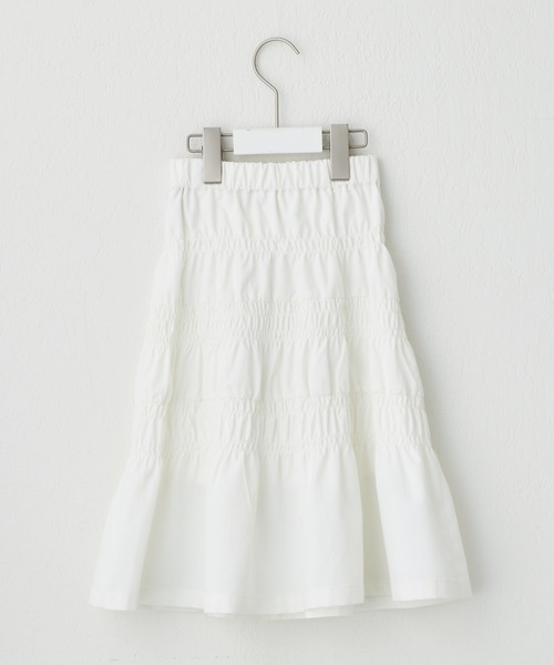 CIAOPANIC TYPY（チャオパニックティピー）の「【KIDS】シャーリングロングスカート（スカート・キッズ・ブラック/ホワイト・XXL/S/M/L/XL）」の10枚目の写真