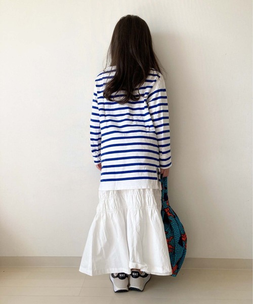 CIAOPANIC TYPY（チャオパニックティピー）の「【KIDS】シャーリングロングスカート（スカート・キッズ・ブラック/ホワイト・XXL/S/M/L/XL）」の15枚目の写真