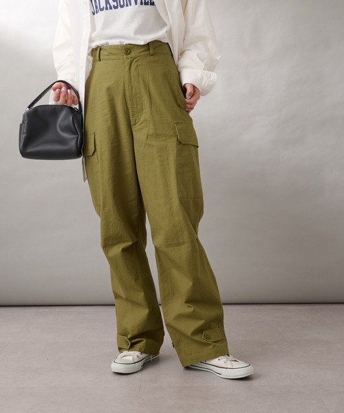 GEVACO(ゲバコ)の「【2/23 ヒルナンデスOA 放映アイテム】【GEVACO/ゲバコ】リップストップM-47カーゴパンツ(カーゴパンツ・レディース・カーキ/ベージュ・MEDIUM)」の3枚目の写真