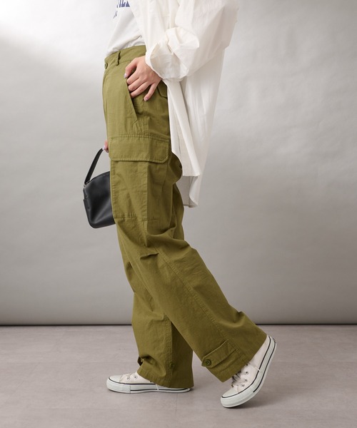 GEVACO(ゲバコ)の「【2/23 ヒルナンデスOA 放映アイテム】【GEVACO/ゲバコ】リップストップM-47カーゴパンツ(カーゴパンツ・レディース・カーキ/ベージュ・MEDIUM)」の4枚目の写真