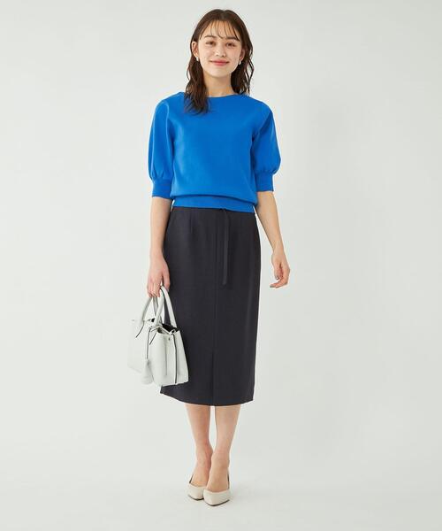 【美品】グリーンレーベルリラクシング フォルム ニット プルオーバー レッド green label relaxing｜グリーンレーベル リラクシングのニット
