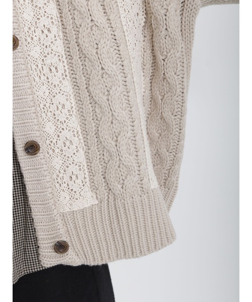 Samansa Mos2（サマンサ モスモス）の「レース貼りニット（カーディガン/ボレロ・レディース・オフホワイト/ベージュ/チャコール・ﾌﾘ-）」の17枚目の写真
