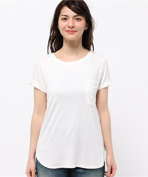 mystic（ミスティック）の「袖ロールアップティー（Tシャツ/カットソー・レディース・グレー/ブラック/オフホワイト・ﾌﾘ-）」の11枚目の写真