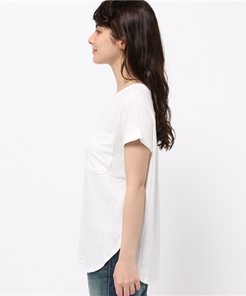 mystic（ミスティック）の「袖ロールアップティー（Tシャツ/カットソー・レディース・グレー/ブラック/オフホワイト・ﾌﾘ-）」の5枚目の写真