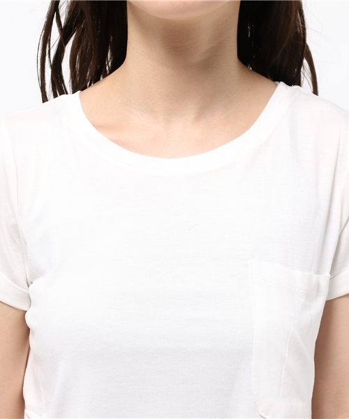 mystic（ミスティック）の「袖ロールアップティー（Tシャツ/カットソー・レディース・グレー/ブラック/オフホワイト・ﾌﾘ-）」の7枚目の写真