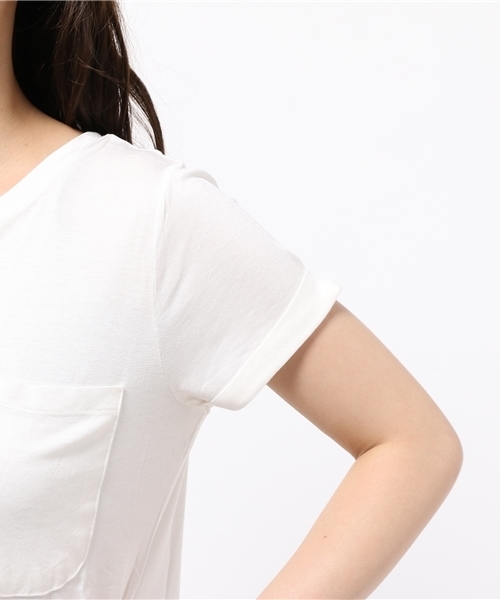 mystic（ミスティック）の「袖ロールアップティー（Tシャツ/カットソー・レディース・グレー/ブラック/オフホワイト・ﾌﾘ-）」の8枚目の写真