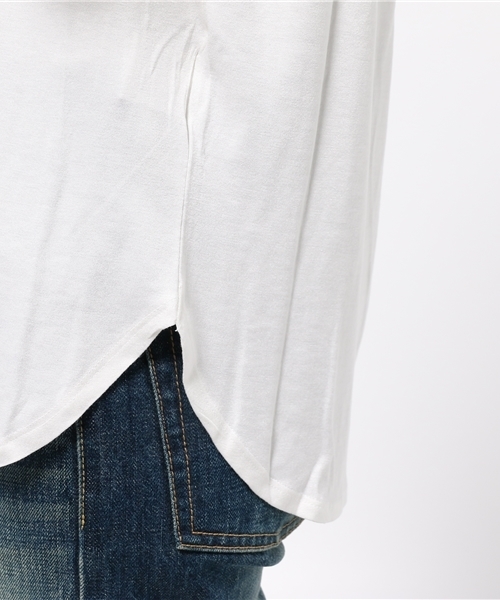 mystic（ミスティック）の「袖ロールアップティー（Tシャツ/カットソー・レディース・グレー/ブラック/オフホワイト・ﾌﾘ-）」の9枚目の写真