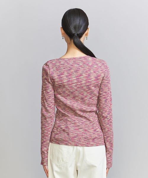 BEAUTY&YOUTH UNITED ARROWS(ビューティーアンドユースユナイテッドアローズ)の「コットンテレコ カスリ リブカットソー(Tシャツ/カットソー・レディース・ピンク/ターコイズブルー・FREE)」の5枚目の写真