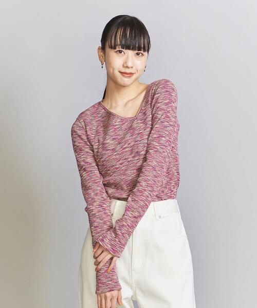 BEAUTY&YOUTH UNITED ARROWS(ビューティーアンドユースユナイテッドアローズ)の「コットンテレコ カスリ リブカットソー(Tシャツ/カットソー・レディース・ピンク/ターコイズブルー・FREE)」の7枚目の写真