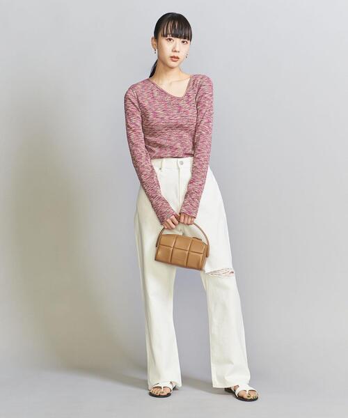 BEAUTY&YOUTH UNITED ARROWS(ビューティーアンドユースユナイテッドアローズ)の「コットンテレコ カスリ リブカットソー(Tシャツ/カットソー・レディース・ピンク/ターコイズブルー・FREE)」の8枚目の写真