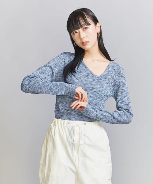 BEAUTY&YOUTH UNITED ARROWS(ビューティーアンドユースユナイテッドアローズ)の「コットンテレコ カスリ リブカットソー(Tシャツ/カットソー・レディース・ピンク/ターコイズブルー・FREE)」の10枚目の写真