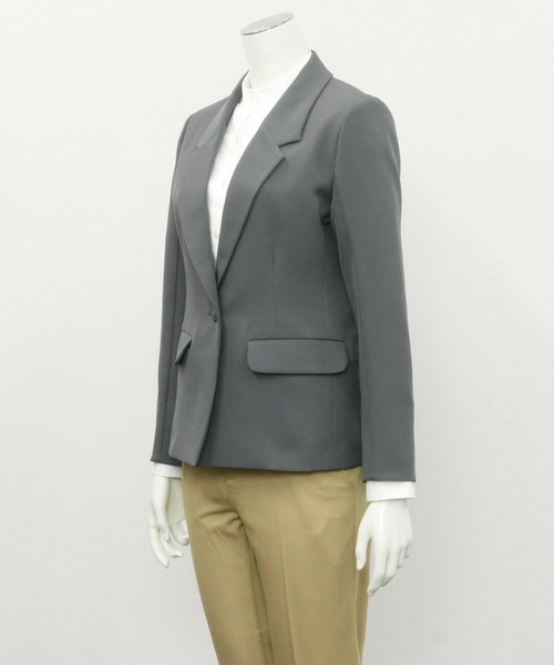 TOKYO SHIRTS（トウキョウシャツ）の「シングル テーラード長袖ジャケット（テーラードジャケット・レディース・ネイビー/グレー・M/L）」の22枚目の写真