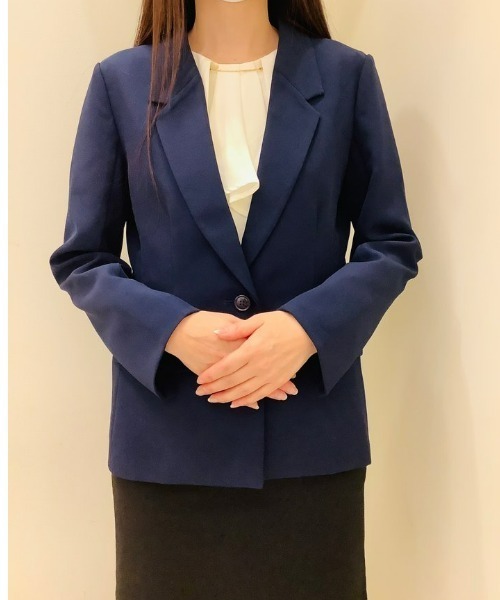 TOKYO SHIRTS（トウキョウシャツ）の「シングル テーラード長袖ジャケット（テーラードジャケット・レディース・ネイビー/グレー・M/L）」の14枚目の写真