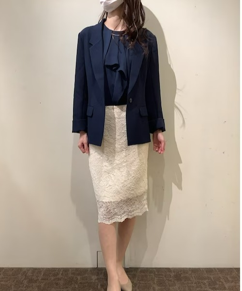 TOKYO SHIRTS（トウキョウシャツ）の「シングル テーラード長袖ジャケット（テーラードジャケット・レディース・ネイビー/グレー・M/L）」の11枚目の写真