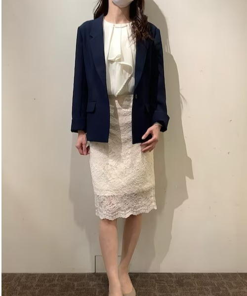 TOKYO SHIRTS（トウキョウシャツ）の「シングル テーラード長袖ジャケット（テーラードジャケット・レディース・ネイビー/グレー・M/L）」の12枚目の写真