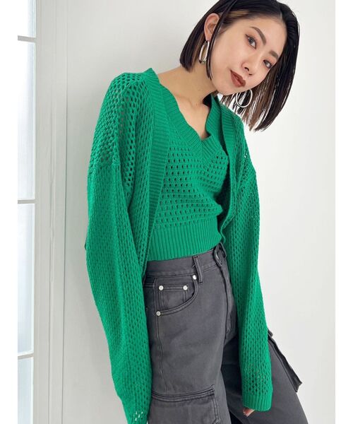 EMODA（エモダ）の「ローゲージツインニット（ニット/セーター・レディース・ブラック/グリーン/その他・FREE）」の7枚目の写真