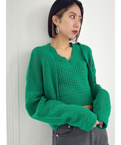 EMODA（エモダ）の「ローゲージツインニット（ニット/セーター・レディース・ブラック/グリーン/その他・FREE）」の14枚目の写真