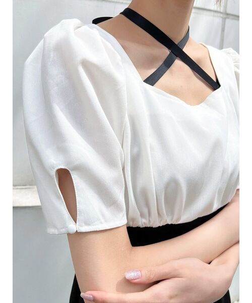 EATME(イートミー)の「スクエアネックドッキングワンピース(ワンピース・レディース・その他1/ピンク/オフホワイト・SMALL/MEDIUM)」の6枚目の写真