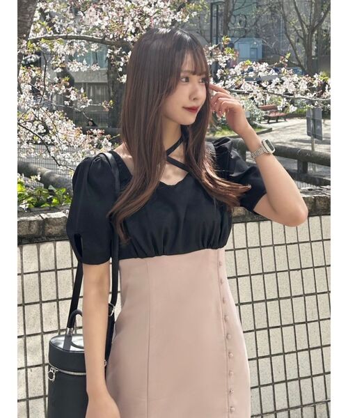 EATME(イートミー)の「スクエアネックドッキングワンピース(ワンピース・レディース・その他1/ピンク/オフホワイト・SMALL/MEDIUM)」の17枚目の写真