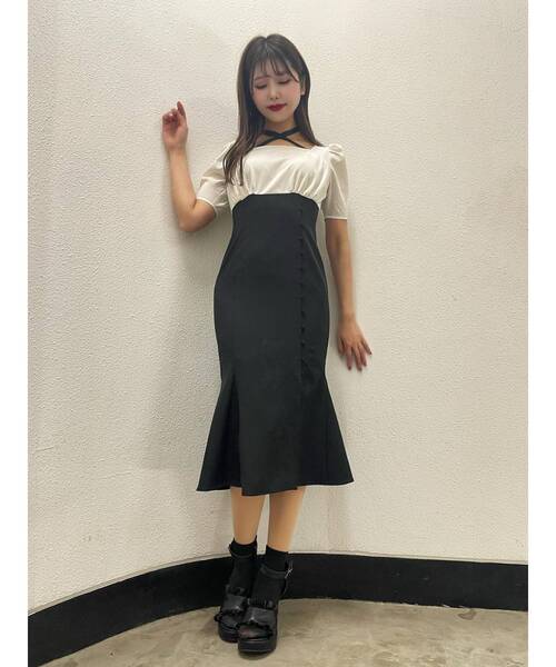 EATME(イートミー)の「スクエアネックドッキングワンピース(ワンピース・レディース・その他1/ピンク/オフホワイト・SMALL/MEDIUM)」の19枚目の写真