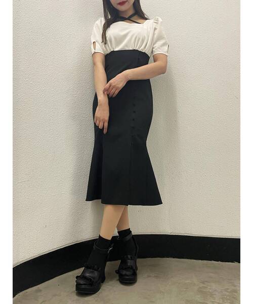 EATME(イートミー)の「スクエアネックドッキングワンピース(ワンピース・レディース・その他1/ピンク/オフホワイト・SMALL/MEDIUM)」の20枚目の写真