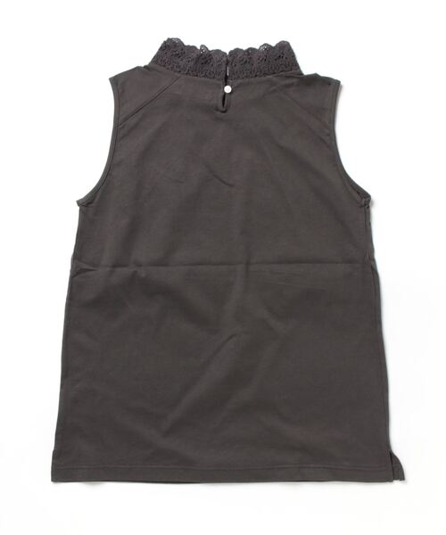 Samansa Mos2（サマンサ モスモス）の「レース襟スタンドネックノースリーブカットソー（Tシャツ/カットソー・レディース・ベージュ/オフホワイト/チャコール・ﾌﾘ-）」の4枚目の写真