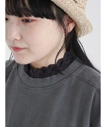 Samansa Mos2 | レース襟スタンドネックノースリーブカットソー(Tシャツ/カットソー)
