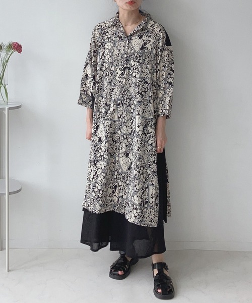 AS KNOW AS plus（アズノゥアズプラス）の「○異素材合わせて7分袖シャツワンピース（シャツワンピース・レディース・ネイビー系/ホワイト系/グリーン系/ブラック系/ブルー系/ブラック系1/ホワイト系1/イエロー系/ブラック系その他2/ブラック系2/グリーン系2/ブルー系2/ブラック系3/ブルー系3/ネイビー系3/ブラック系その他3/ベージュ系3/ブラック系4/ブラック系その他4/グリーン系5/ブルー系5/オレンジ系5/ブラック系5/ネイビー系6/ブルー系6/ブルー系その他6/ブラック系その他6/ブルー系7/ブルー系その他7/ブラック系6/ブラック系7/ブラック系その他/グレー系その他/グリーン系その他/ブルー系その他/ネイビー系7・FREE）」の10枚目の写真