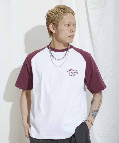 NO NEED（ノーニード）の「ラグランバックプリント クルーネック Tシャツ（Tシャツ/カットソー・メンズ・ブラック/ダークグリーン/レッド系その他・M/L）」の12枚目の写真