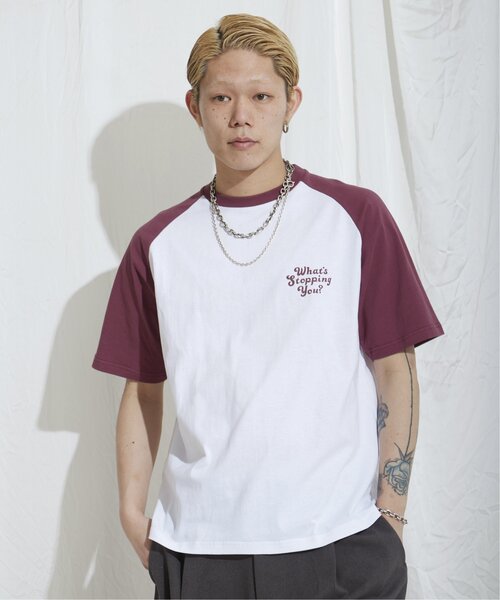 NO NEED（ノーニード）の「ラグランバックプリント クルーネック Tシャツ（Tシャツ/カットソー・メンズ・ブラック/ダークグリーン/レッド系その他・M/L）」の13枚目の写真