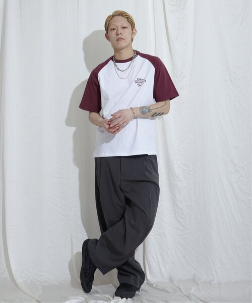 NO NEED（ノーニード）の「ラグランバックプリント クルーネック Tシャツ（Tシャツ/カットソー・メンズ・ブラック/ダークグリーン/レッド系その他・M/L）」の16枚目の写真