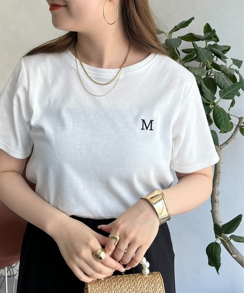 prose verse(プロズヴェール)の「刺繍ロゴコンパクトTシャツ(Tシャツ/カットソー・レディース・オフホワイト/グリーン/ブラック/イエロー/ピンク/ベビーピンク/ブラック系その他・フリ-)」の2枚目の写真