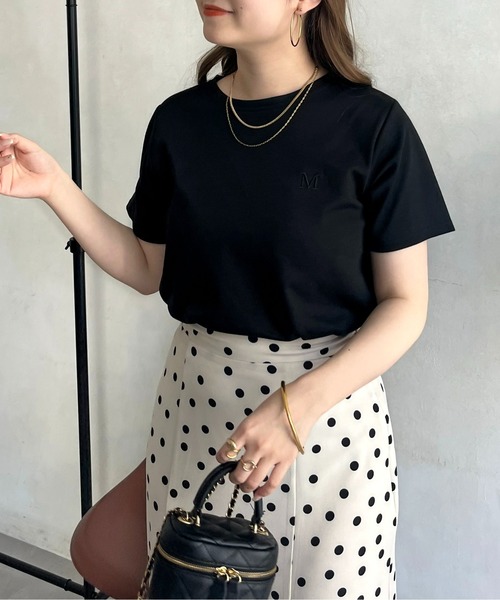 prose verse(プロズヴェール)の「刺繍ロゴコンパクトTシャツ(Tシャツ/カットソー・レディース・オフホワイト/グリーン/ブラック/イエロー/ピンク/ベビーピンク/ブラック系その他・フリ-)」の3枚目の写真