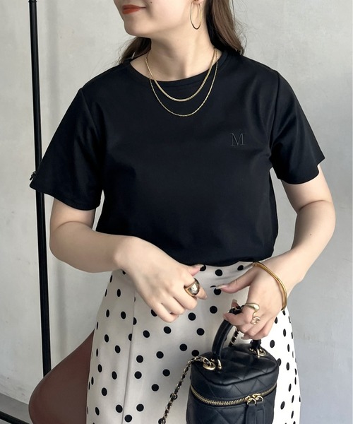 prose verse(プロズヴェール)の「刺繍ロゴコンパクトTシャツ(Tシャツ/カットソー・レディース・オフホワイト/グリーン/ブラック/イエロー/ピンク/ベビーピンク/ブラック系その他・フリ-)」の14枚目の写真