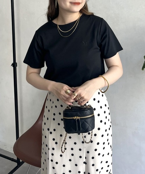 prose verse(プロズヴェール)の「刺繍ロゴコンパクトTシャツ(Tシャツ/カットソー・レディース・オフホワイト/グリーン/ブラック/イエロー/ピンク/ベビーピンク/ブラック系その他・フリ-)」の15枚目の写真