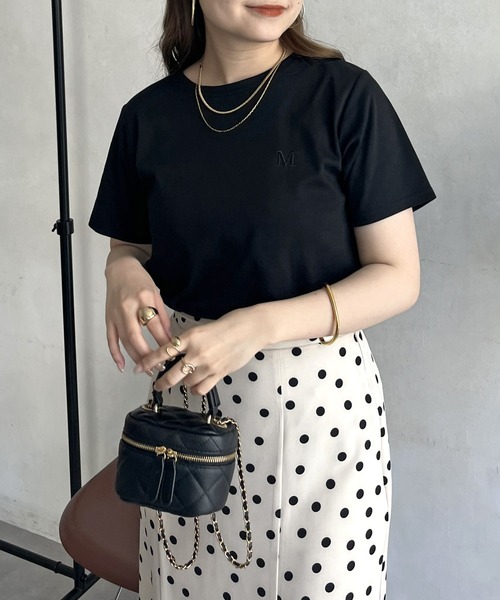 prose verse(プロズヴェール)の「刺繍ロゴコンパクトTシャツ(Tシャツ/カットソー・レディース・オフホワイト/グリーン/ブラック/イエロー/ピンク/ベビーピンク/ブラック系その他・フリ-)」の17枚目の写真