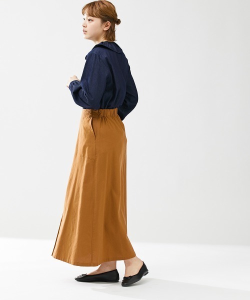 Le temps riche(ルタンリッシュ)の「コットンリネンボックスプリーツベイカースカート <Le temps riche>(スカート・レディース・テラコッタ/ネイビー/カーキ・S/L/LL/M)」の16枚目の写真