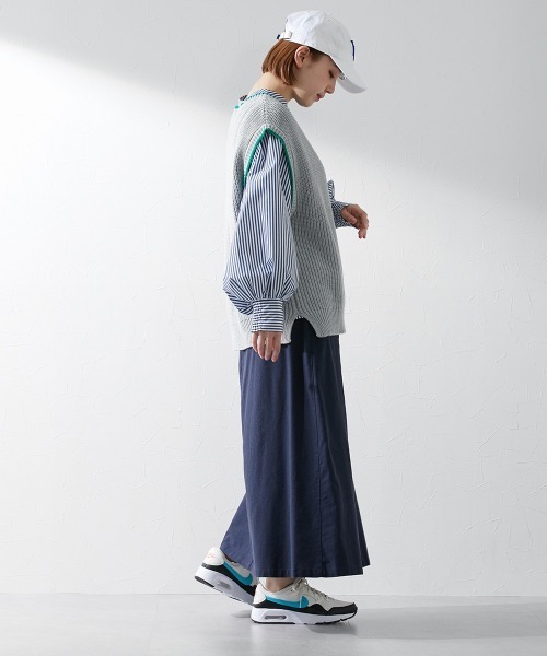 Le temps riche(ルタンリッシュ)の「コットンリネンボックスプリーツベイカースカート <Le temps riche>(スカート・レディース・テラコッタ/ネイビー/カーキ・S/L/LL/M)」の17枚目の写真