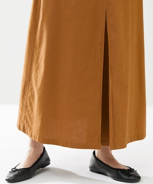 Le temps riche(ルタンリッシュ)の「コットンリネンボックスプリーツベイカースカート <Le temps riche>(スカート・レディース・テラコッタ/ネイビー/カーキ・S/L/LL/M)」の11枚目の写真