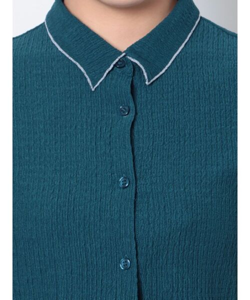 MURUA（ムルーア）の「シャーリングミニトップス（シャツ/ブラウス・レディース・ブラック/ブルー・FREE）」の11枚目の写真