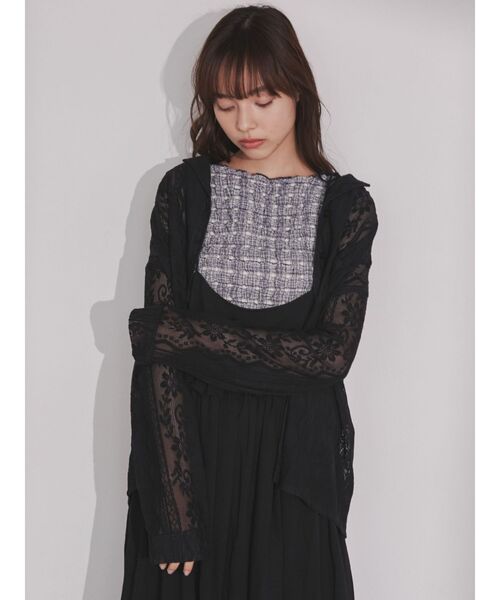 merry jenny（メリージェニー）の「クロシェレースシアーシャツ（シャツ/ブラウス・レディース・オフホワイト/ブラック・FREE）」の13枚目の写真