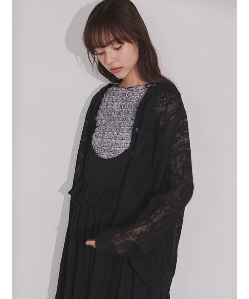 merry jenny（メリージェニー）の「クロシェレースシアーシャツ（シャツ/ブラウス・レディース・オフホワイト/ブラック・FREE）」の14枚目の写真