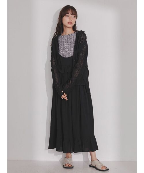 merry jenny（メリージェニー）の「クロシェレースシアーシャツ（シャツ/ブラウス・レディース・オフホワイト/ブラック・FREE）」の18枚目の写真