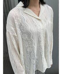 merry jenny | クロシェレースシアーシャツ(シャツ/ブラウス)