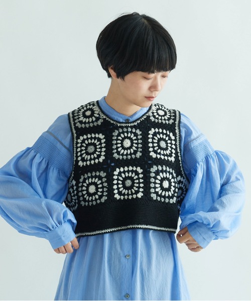 yuni（ユニ ）の「ウール クロシェ編みベスト（ベスト）」 - WEAR