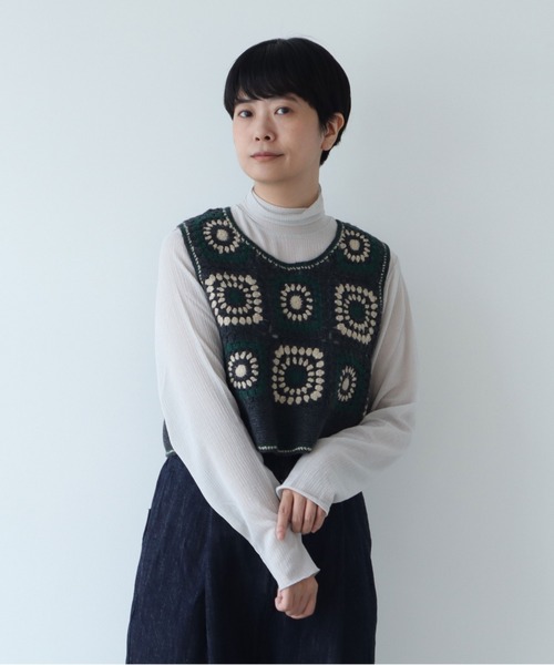 yuni（ユニ ）の「ウール クロシェ編みベスト（ベスト）」 - WEAR