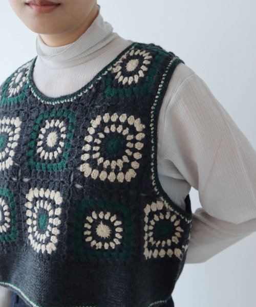 yuni（ユニ ）の「ウール クロシェ編みベスト（ベスト）」 - WEAR