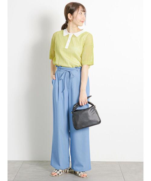 Te chichi TERRASSE（テチチテラス）の「デニムライクストレートパンツ（デニムパンツ・レディース・ネイビー/ブラック/ブルー・ﾌﾘ-）」の20枚目の写真