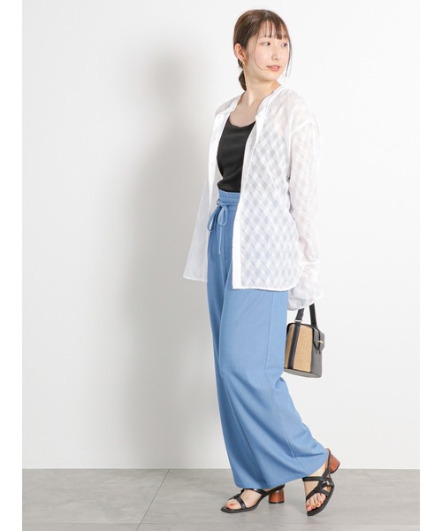 Te chichi TERRASSE（テチチテラス）の「デニムライクストレートパンツ（デニムパンツ・レディース・ネイビー/ブラック/ブルー・ﾌﾘ-）」の12枚目の写真